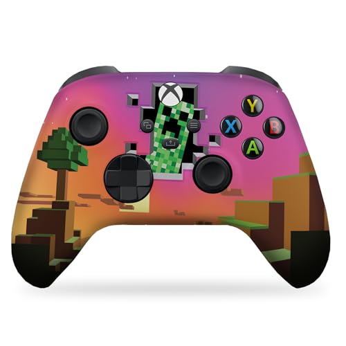 DreamController MineCrafft World Custom X-box Controller Wireless compatible with X-box One/Series X/S Proudly Customized in USA with Permanent HYDRO-DIP Printing (NOT JUST A SKIN)
