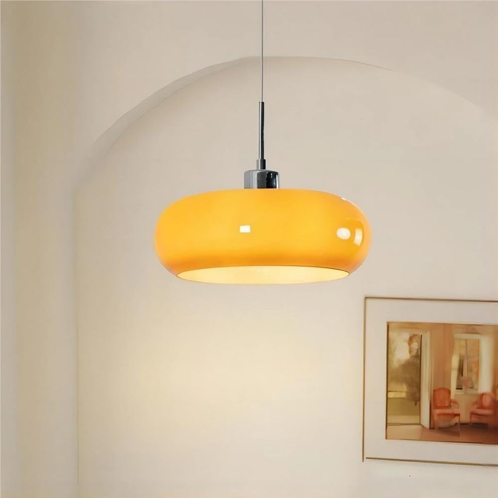 FZQSXAZU 11" Glass Pendant ht Nordic Style Chandelier Modern Suspension hting for Kitchen Island Bedroom Cafe Hallway Restaurant-Orange