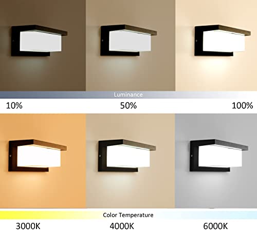 Zyi Dimmable Modern Outdoor Wall Lights, App/Remote Control 18W-Led Wall Sconce Light Fixtures, Wall Mounted Lamps,Aluminum Matte Black Porch&Patio Light,Ip65 Waterproof For Hallway Stairs Garden #TOP1