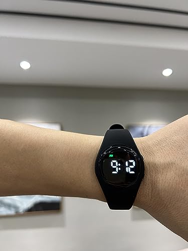 e-vibra Reloj impermeable con alarma vibratoria recargable 15 alarma recordatorio reloj orinal reloj de entrenamiento con pantalla de bloqueo, Negro redondo., Moderno - imagen 2
