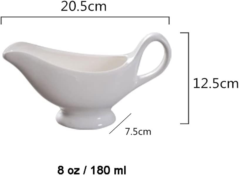 Sauce Boat Gravy Warmer Ceramic Gravy Boat with Handle Gravy Boat, Reusable Gravy Boat is Easy to Clean Manually Or in The Dishwasher Gravy Bowl Milk Container (Size : 8 OZ) ()