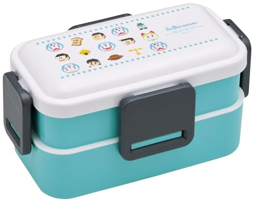 スケーター(Skater) 弁当箱 2段 600ml 女性 日本製 ふわっと盛れるドーム型ふた ランチボックス 食洗機対応 レンジ対応 サンリオ I'm Doraemon ドラえもん ドット PFLW4AG-A