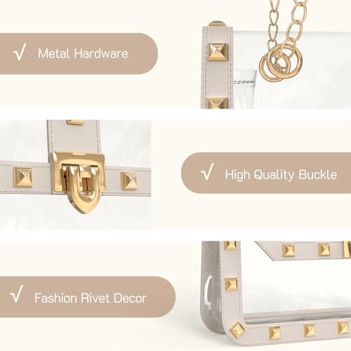 Image of Missnine Clear Bag for Stadium Events Clear Crossbody Purse Stadium Approved Women Transparent Shoulder Bag for Concerts