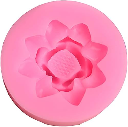 Miniatura 5 de Molde de silicona en forma de flor de loto para hacer dulces de fondant, moldes de chocolate, piruletas postres cubitos de hielo, arcilla y jabón