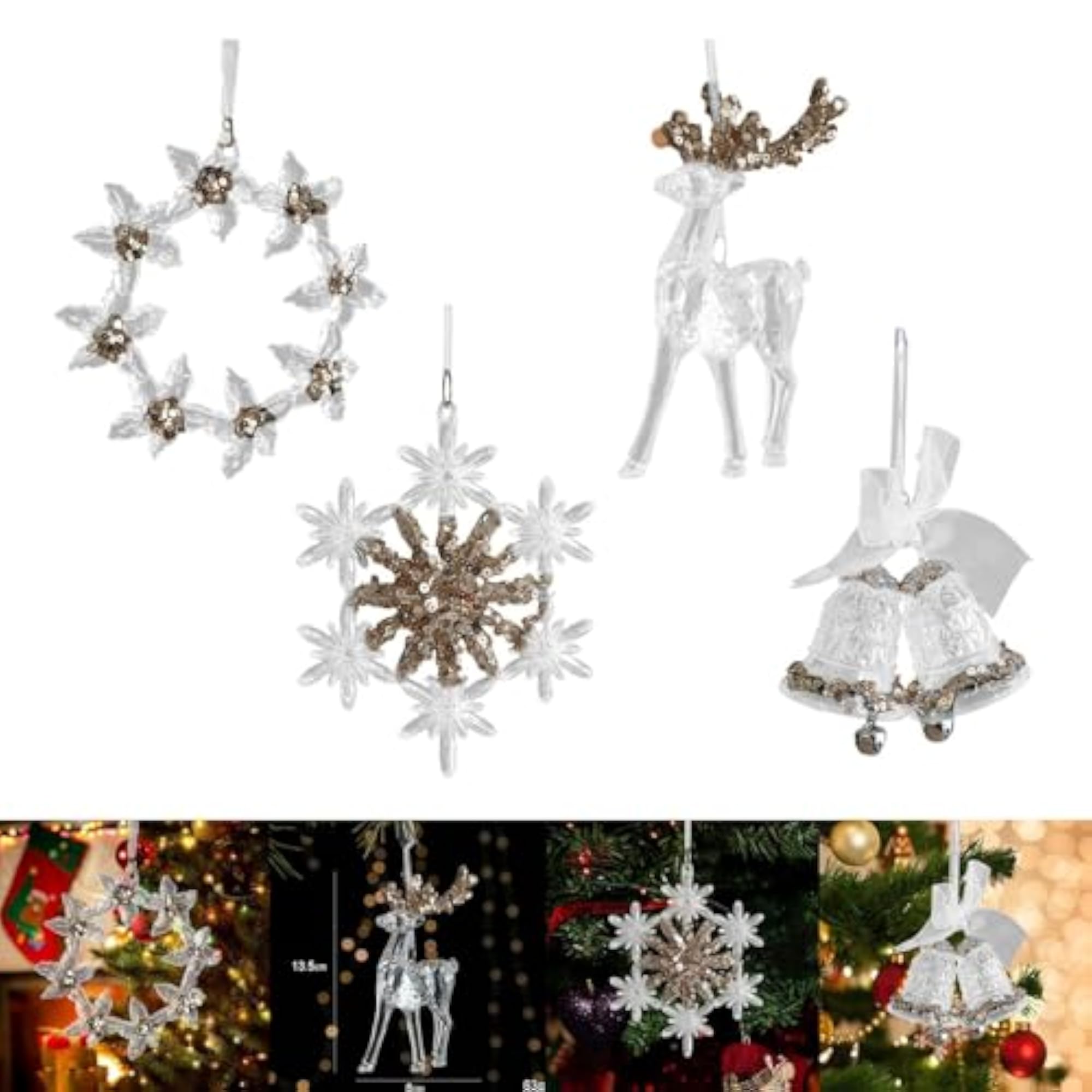 Christmas Tree Hanging Decoration, Acrylic Pendant Wreath