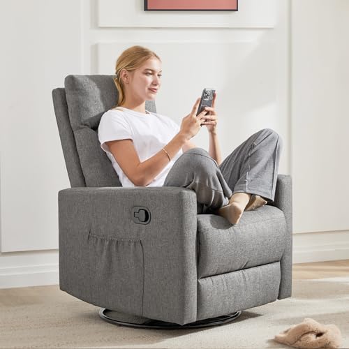 Sillón reclinable gris textil pequeño ajustable miniatura 1