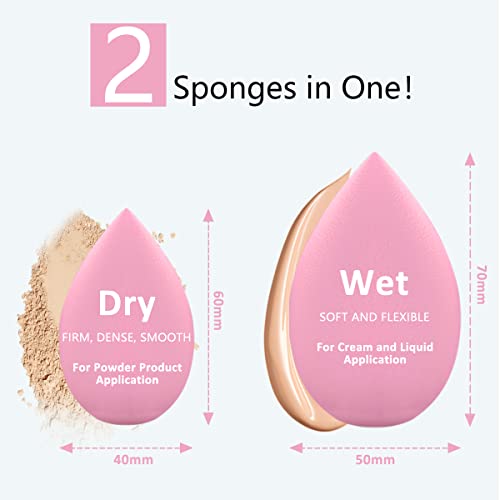 Korintin Make Up Schwamm, 6 PCS Beauty Blender Sponges, Waschbar Latexfrei Cosmetic Schwamm Flawless Foundation Puff Kosmetik Werkzeug, für Flüssigkeit, Creme und Puder,Geschenk für Frauen