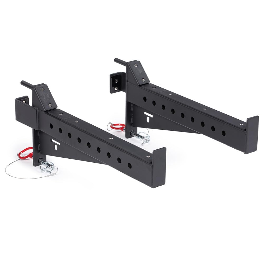 Titan Fitness T-3 Series Spotter Arms, 800 LB Capacity, Black Safety Catches, Power Rack Solo Lifting Attachments, Set of 2