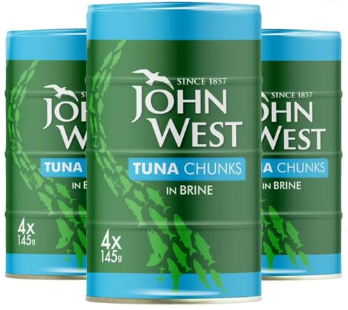 John West Tuna Chunks in Brine UK Pack 12 x 145g