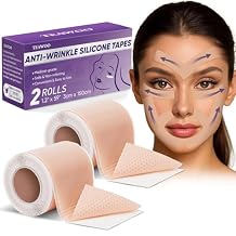 TEAWOO Anti Wrinkle Silicone Scar Tape for Face, Wrinkle Patches for Face & Forehead, Face Tape for Wrinkle Overnight, 2 Rolls 1.2" x 59" Per Roll
