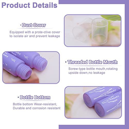 Unxuey 10pcs 10ml Purple Perfumes Spray Bottles, Dispenser Atomizer, Glass Empty Tube Travel Size Refillable Sample Container for Various Water-based Liquids with 10 Funnels+5 Droppers - Image 7