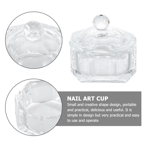 Nail Art Glass Crystal Dappen Dish con Tapa 60ml miniatura 3