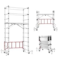 伸縮式 足場 高所作業台 折りたたみ 足場台 足場板 作業用踏台 高さ伸縮調整 作業台 最大高さ 3m 移動足場 ステップ 踏台 作業 持ち運び便利 ブレーキ可能なキャスター 折りたたみ足場 折りたたみ 作業台 折りたたみ 足場 移動式足場 作業用足場 道具が置ける幅広ステップ 軽量