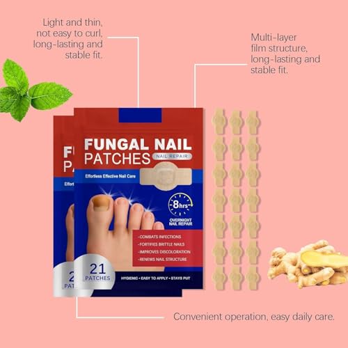 Nagelpflaster, Nagel-Patches, Mehrzweck Zehennagelreparatur Pads, Zehennagel Korrektur Patch, für Beschädigte Nägel und Erscheinungsbild Verfärbter Nägel (42 Stück)