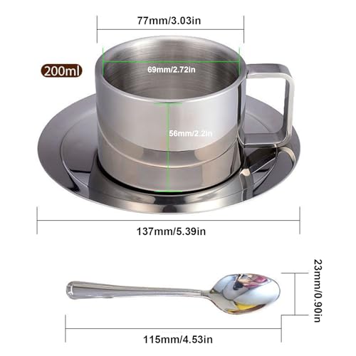 Tazas antiderrames con doble pared térmica y aislamiento térmico de 200ml 6