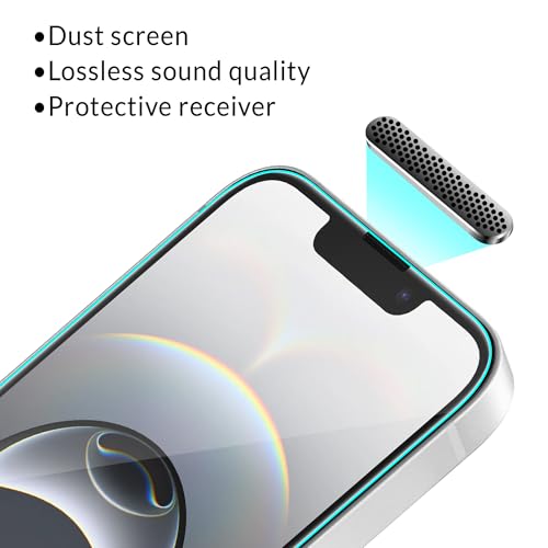 Image of ArmourPro Military-Grade Borderless Tempered Glass for iPhone 16e, iPhone 14, 13 and 17E (6.1 Inches) with Installation Kit | Anti Dust Mesh Filter, Shatterproof, Full Screen Coverage