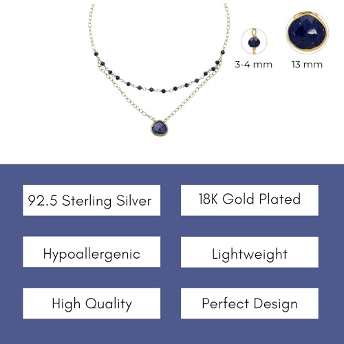 Abshel Genuine Blue Sapphire Necklace For Women thumb #4