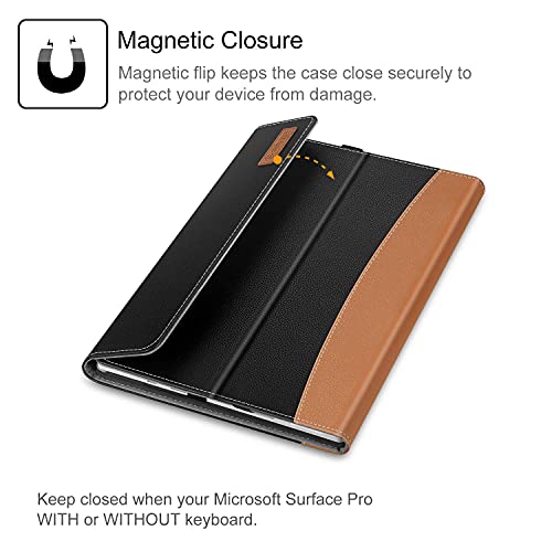 Pochette Microsoft Surface Pro 7 anti-rayure avec rabat magnétique et rangement de documents - 5