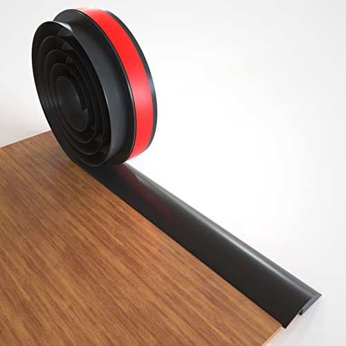 Yuzzy 6.56Ft Carpet Floor Transition Strip Self Adhesive Carpet & Floor Edging Trim Strip Pvc Peel And Stick Threshold Transitions With A Height Less Than 5 Mm Carpet To Tile Transition Strip (Black) #TOP22
