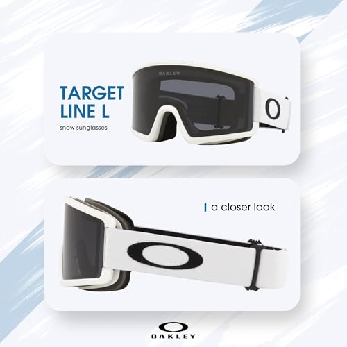 Image of Oakley Target Line MEDIUM /LARGE Ski Goggles for Men for Women | In White, Posideon & Celeste. Bonus kit: cleaning spray, cloth, screwdriver & mirror.