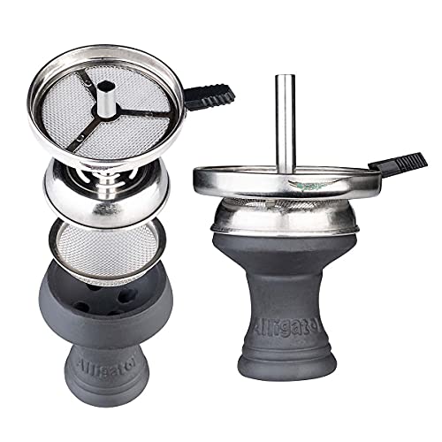 Alligator Shisha Bingo Performance, Alu-Wasserpfeife, Hookah, 4 Anschlüsse, Diffusor, LED, Silver – Bild 4