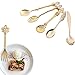 6 piezas de cucharas de café vintage, cucharaditas, utensilios de charcutería de metal para cocina y barra de café(dorado)