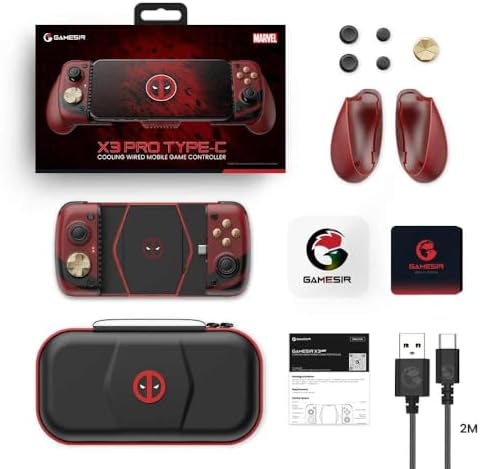 Gamesir X3 Pro Type-C Mobil Controller Soğutuculu, Taşıma Çantası dahil (DeadPool Special Edition) - Görsel 5