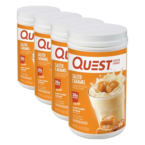 Image of Quest Nutrition Salted Caramel Protein Powder, 26g Protein, 1g Sugar, Low Carb, Gluten Free, 1.6 Pounds, 24 Servings (Pack of 4)