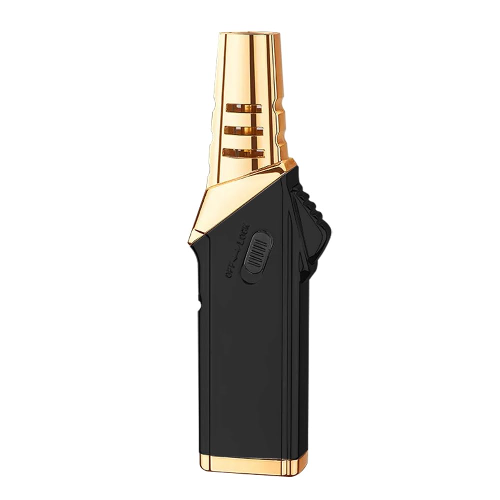 Windproof Straight Butane, Turbine Jet Lighter Heavy Duty Refillable Fluid Multipack High Fire Inflatable Spray Gun Blue Flame Outdoor Barbecue Lighter Black-image-28