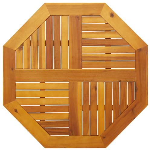 QJBSAVVA Tavolo ottagonale 80 x 80 cm, in legno massiccio di acacia, per tavolo da giardino, per esterni, bistro, in legno robusto e rustico, design moderno, per terrazza, balcone e cucina
