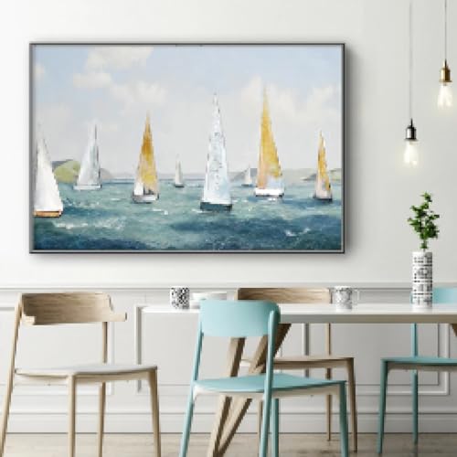 Peinture de paysage de mer abstraite KEBIA pour sublimer la décoration de votre salon