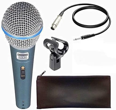 Beta-58A Dynamic Cardioid XLR Unidirectional Microphone for Solo Vocals & Karaoke Singing, Speech etc (dosenot Work with Mobile and Computer)