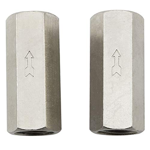 ZRM&E Air Check Valve 2PCS G1 4Inch Female Threaded Full Ports One Way Air Check Valve Silver Water Brass Non Return Check Valve