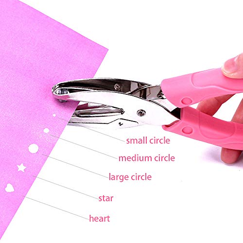 Medium Circle, Versatile Metal Single Hole Puncher 5 Unique Patterns Options - Image 4
