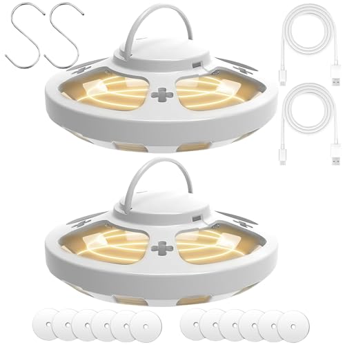 AMFUN 2PCS Trampa para Pulgas, Lámpara para Atrapar Pulgas, Repelente de Plagas Trampa para Pulgas, con 4 Modos Control de Plagas de Mascotas, No Tóxico, para Dormitorio, Salón, Cocina（Blanco）