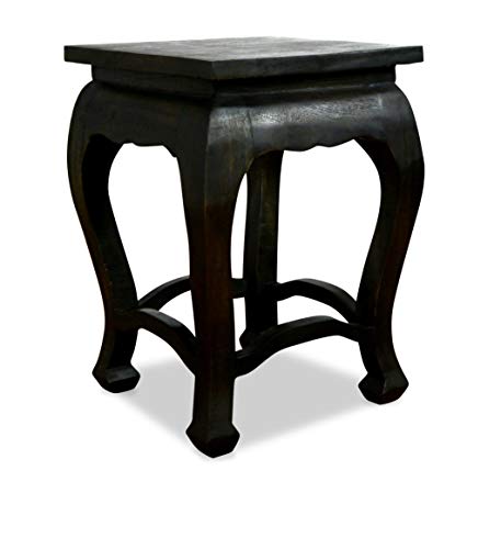 Asia Wohnstudio livasia Opiumtisch aus Akazienholz, Couchtisch aus Thailand, handgefertigter Beistelltisch, 36x26x51cm (Schwarz)