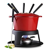 Amazon.com: Artestia Cast Iron Cheese Fondue Pot Set for