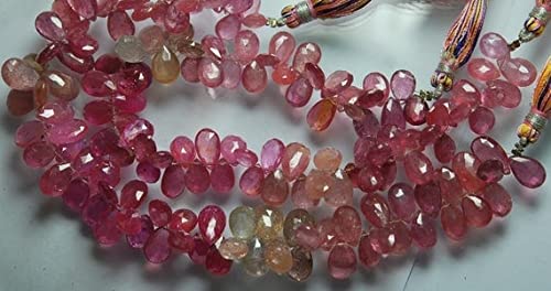 Saphir rose d'Umba en briolettes poire pour collier élégant