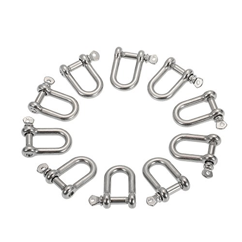 Fivela, Andoer 10 PCS forma de U âncora manilha para exterior corda paracord pulseira fivela de aço