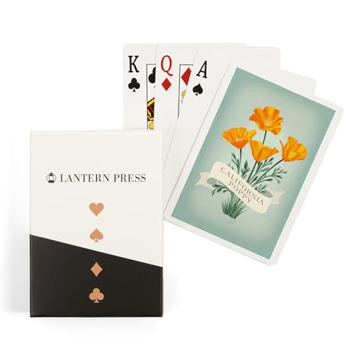 Lantern Press California Poppy naipes poker 52 cartas