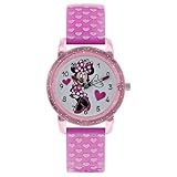 Analog-Anzeige mit 3 Zeigern Minnie Mouse Mädchen Analog Quarz Uhr mit Plastik Armband MN9036