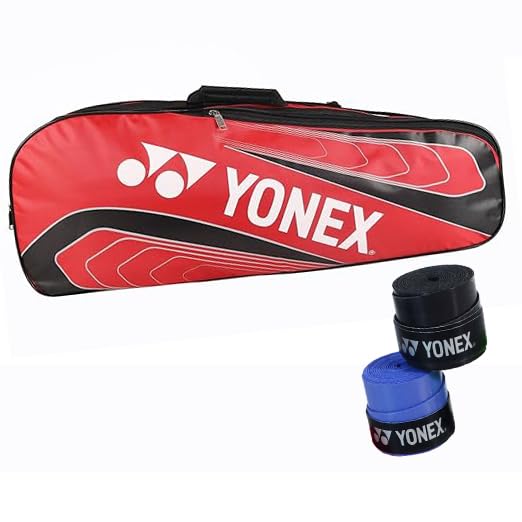 YONEX Badminton Kitbag, & Tech 501 2 Badminton Grip (Multicolour Sets)