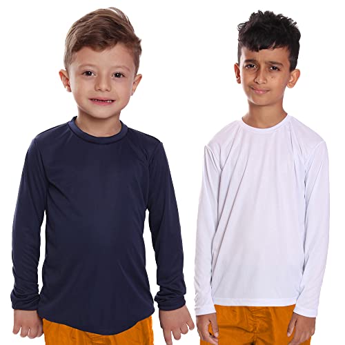 Kit 2 Camisetas Infantil Menino Proteção UV Térmica Solar Manga Longa Camisa Praia Esporte, Tamanho
