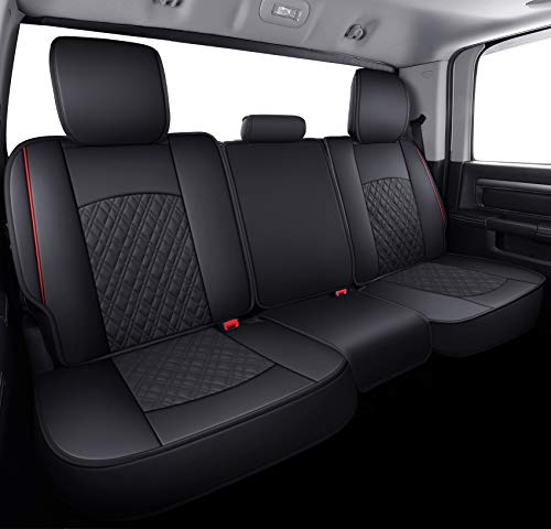 Image of YIERTAI Car Seat Covers for Dodge Ram Fit 2009-2026 1500 2010-2026 2500 3500 Classic Bighorn Longhorn Laramie Tradesman Truck Red Full Set
