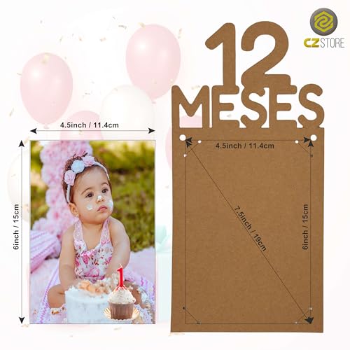 Miniatura 3 de Guirnalda De Fotos Primer Año - Garantía De Por Vida - Banner Con Banderines Para Primer Cumpleaños Bebé - 12 Tarjetas De Papel Para Fotos, Cuerda Y Aguja - Decoraciones Fiesta España, Universal