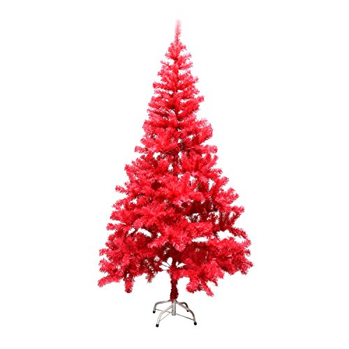 ALEKO CTP70H650 Artificial Holiday Christmas Tree Premium Pine with Stand 6 Foot Coral Pink