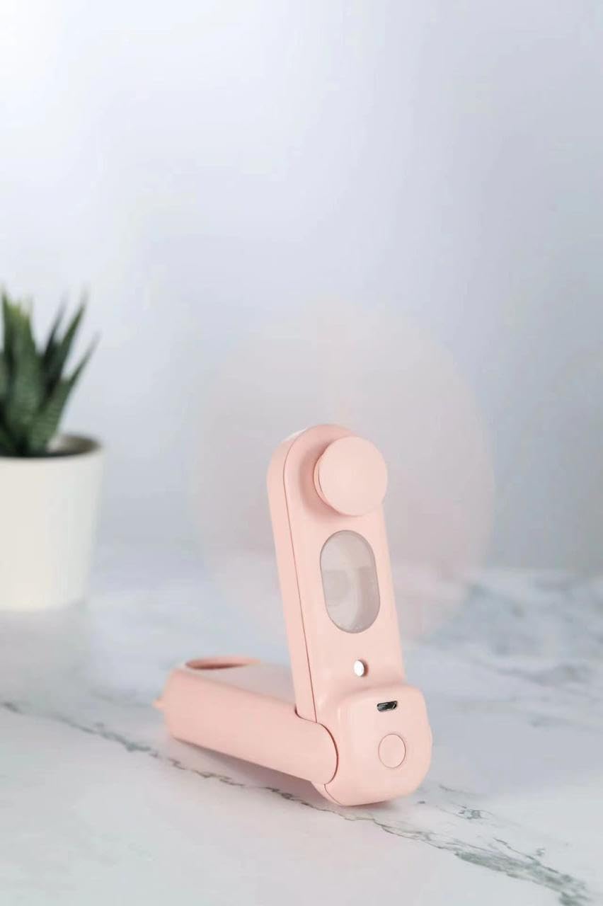 SYSVENT The Future Handheld Water Misting Mini Fan | Pocket Friendly Folding Silent Creative Travel Fan for Outdoor Outdoor Travel Fans | Portable Mini Fans (Pink) 2
