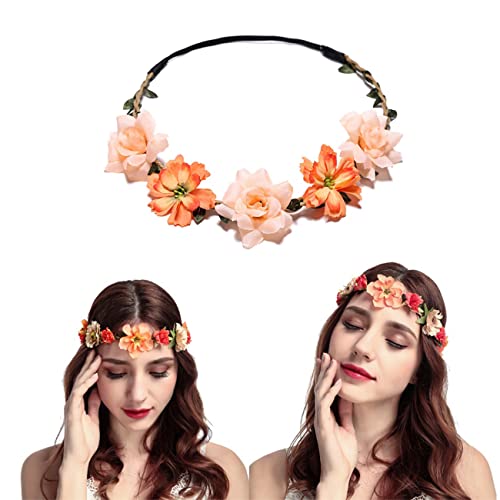 Beiling 6 Pcs Flower Crown For Women Girls Flower Headbands Flower Girl Headpiece Bride Bridesmaid Wedding Headdress Boho Flower Head Bands Hair Wreath Accessories Tiara For Little Girls Baby Toddler thumb #4