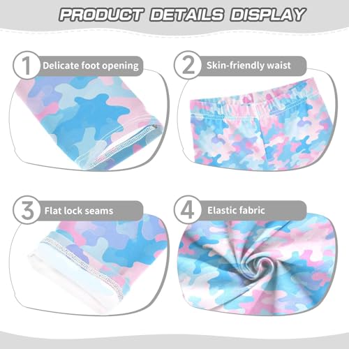 KLL Camouflage Pattern Trendy Style Little Girls Cotton Pants Comfortable High Waisted Leg Yoga Pants Running3