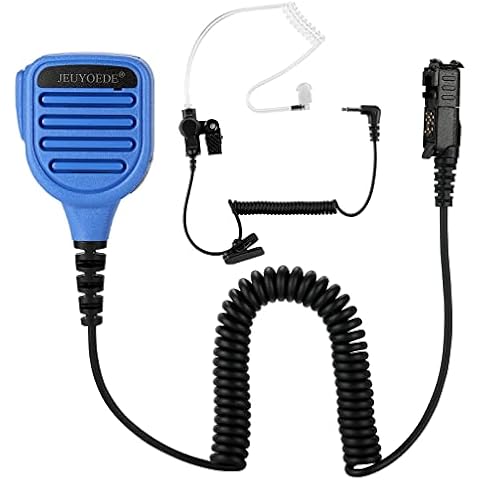 JEUYOEDE Waterproof Radio Mic Remote Handheld Walkie Talkie Microphone with 3.5mm Audio Jack Compatible with Motorola XPR3300 XPR3300e XPR3500 XPR3500e Blue Cover